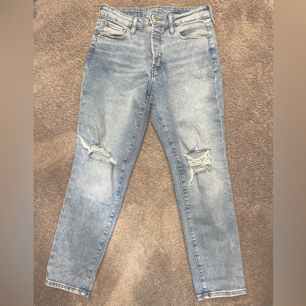 Old Navy Distressed High Waisted OG Straight Jeans Size 6 Short